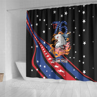 Personalized America History Began 4th of July Shower Curtain Fire Bald Eagle US Flag