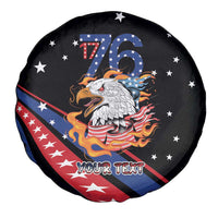 Personalized America History Began 4th of July Spare Tire Cover Fire Bald Eagle US Flag