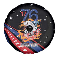Personalized America History Began 4th of July Spare Tire Cover Fire Bald Eagle US Flag