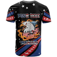 Personalized America History Began 4th of July T Shirt Fire Bald Eagle US Flag