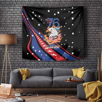 Personalized America History Began 4th of July Tapestry Fire Bald Eagle US Flag