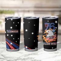 Personalized America History Began 4th of July Tumbler Cup Fire Bald Eagle US Flag