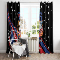 Personalized America History Began 4th of July Window Curtain Fire Bald Eagle US Flag