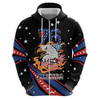 Personalized America History Began 4th of July Zip Hoodie Fire Bald Eagle US Flag