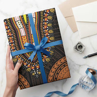 African Dashiki and Polynesian Pattern Wrapping Paper Gold - Wonder Print Shop
