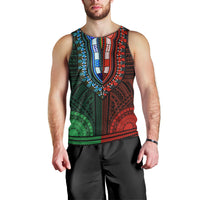 african-dashiki-men-tank-top-with-polynesian-pattern-half-green-and-red