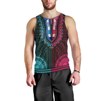african-dashiki-men-tank-top-with-polynesian-pattern-half-teal-and-pink