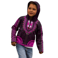African Dashiki Kid Hoodie With Polynesian Pattern - Pink - Wonder Print Shop