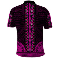 African Dashiki Polo Shirt With Polynesian Pattern - Pink - Wonder Print Shop