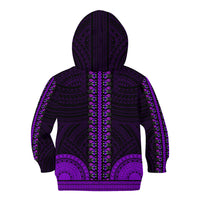 African Dashiki Kid Hoodie With Polynesian Pattern - Purple - Wonder Print Shop