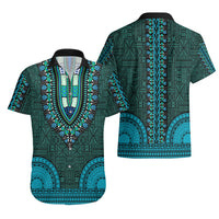 African Dashiki Hawaiian Shirt With Tapa Pattern - Teal - Wonder Print Shop