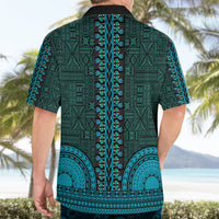 African Dashiki Hawaiian Shirt With Tapa Pattern - Teal - Wonder Print Shop