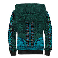 African Dashiki Sherpa Hoodie With Tapa Pattern - Teal - Wonder Print Shop
