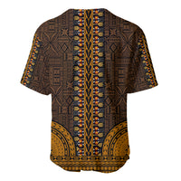 African Dashiki Baseball Jersey With Tapa Pattern - Gold LT9 - Wonder Print Shop