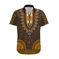African Dashiki Hawaiian Shirt With Tapa Pattern - Gold - Wonder Print Shop