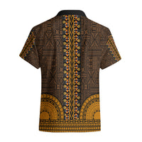 African Dashiki Hawaiian Shirt With Tapa Pattern - Gold - Wonder Print Shop