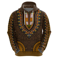 African Dashiki Hoodie With Tapa Pattern - Gold - Wonder Print Shop