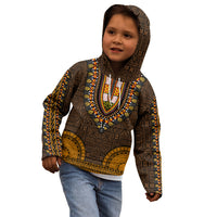 African Dashiki Kid Hoodie With Tapa Pattern - Gold - Wonder Print Shop