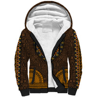 African Dashiki Sherpa Hoodie With Tapa Pattern - Gold - Wonder Print Shop