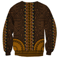 African Dashiki Sweatshirt With Tapa Pattern - Gold - Wonder Print Shop