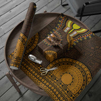Gold Dashiki and Tapa Pattern Wrapping Paper Africa and Polynesia Together Culture - Wonder Print Shop