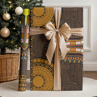 Gold Dashiki and Tapa Pattern Wrapping Paper Africa and Polynesia Together Culture - Wonder Print Shop