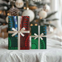 Green-red Dashiki and Tapa Pattern Wrapping Paper Africa and Polynesia Together Culture - Wonder Print Shop