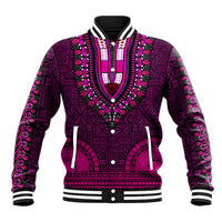 African Dashiki Baseball Jacket With Tapa Pattern - Pink LT9 - Wonder Print Shop