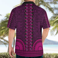 African Dashiki Hawaiian Shirt With Tapa Pattern - Pink - Wonder Print Shop