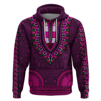 African Dashiki Hoodie With Tapa Pattern - Pink - Wonder Print Shop