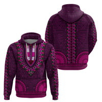 African Dashiki Hoodie With Tapa Pattern - Pink - Wonder Print Shop