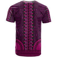 African Dashiki T Shirt With Tapa Pattern - Pink - Wonder Print Shop