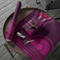 Pink Dashiki and Tapa Pattern Wrapping Paper Africa and Polynesia Together Culture - Wonder Print Shop