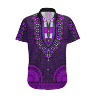 African Dashiki Hawaiian Shirt With Tapa Pattern - Purple - Wonder Print Shop