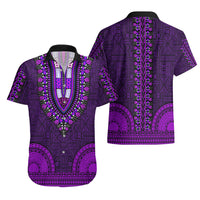 African Dashiki Hawaiian Shirt With Tapa Pattern - Purple - Wonder Print Shop