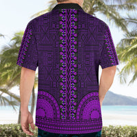 African Dashiki Hawaiian Shirt With Tapa Pattern - Purple - Wonder Print Shop