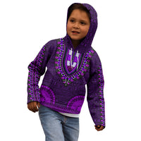 African Dashiki Kid Hoodie With Tapa Pattern - Purple - Wonder Print Shop