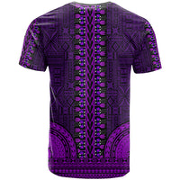 African Dashiki T Shirt With Tapa Pattern - Purple - Wonder Print Shop