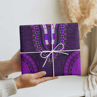 Purple Dashiki and Tapa Pattern Wrapping Paper Africa and Polynesia Together Culture - Wonder Print Shop