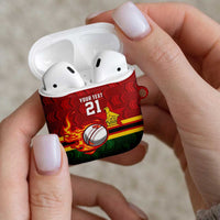 Zimbabwe Cricket Custom AirPods Case The Chevrons Cricket Ball Fire - Wonder Print Shop