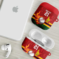 Zimbabwe Cricket Custom AirPods Case The Chevrons Cricket Ball Fire - Wonder Print Shop