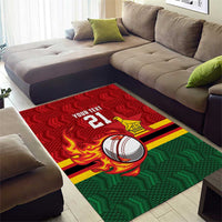 Zimbabwe Cricket Custom Area Rug The Chevrons Cricket Ball Fire - Wonder Print Shop