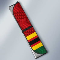 Zimbabwe Cricket Custom Auto Sun Shade The Chevrons Cricket Ball Fire - Wonder Print Shop