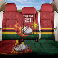 Zimbabwe Cricket Custom Back Car Seat Cover The Chevrons Cricket Ball Fire - Wonder Print Shop