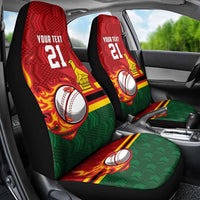 Zimbabwe Cricket Custom Car Seat Cover The Chevrons Cricket Ball Fire - Wonder Print Shop