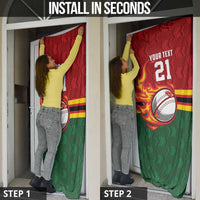 Zimbabwe Cricket Custom Door Cover The Chevrons Cricket Ball Fire - Wonder Print Shop