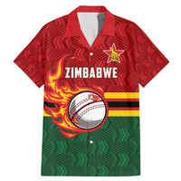 Zimbabwe Cricket Custom Family Matching Mermaid Dress and Hawaiian Shirt The Chevrons Cricket Ball Fire - Wonder Print Shop