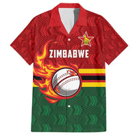 Zimbabwe Cricket Custom Family Matching Tank Maxi Dress and Hawaiian Shirt The Chevrons Cricket Ball Fire - Wonder Print Shop