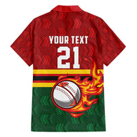 Zimbabwe Cricket Custom Family Matching Tank Maxi Dress and Hawaiian Shirt The Chevrons Cricket Ball Fire - Wonder Print Shop