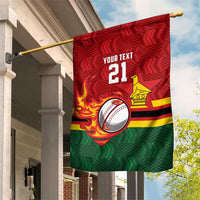 Zimbabwe Cricket Custom Garden Flag The Chevrons Cricket Ball Fire - Wonder Print Shop